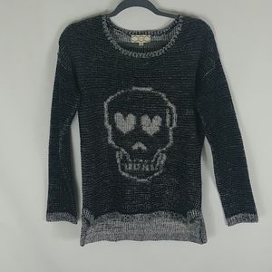 Pink Rose Black & Lt. Gray Sweater